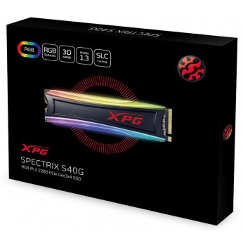 Твердотельный накопитель SSD ADATA M.2 NVMe PCIe 3.0 x4 1TB 2280 XPG S40G 3D TLC RGB (AS40G-1TT-C)