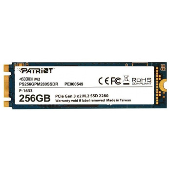 Твердотільний накопичувач SSD Patriot M.2 NVMe PCIe 3.0 x2 256GB 2280 SCORCH (PS256GPM280SSDR)