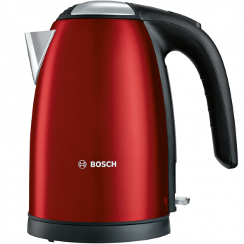 Электрочайник Bosch, 1.7л, металл, красный (TWK7804)