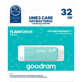 Флеш-накопитель USB3.0 32GB GOODRAM UME3 Care Green (UME3-0320CRR11) (UME3-0320CRR11)