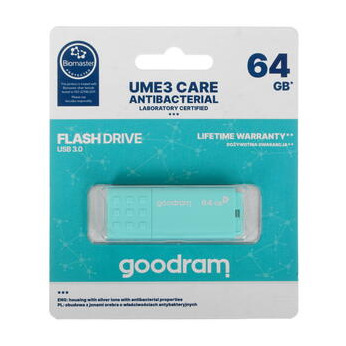 Флеш-накопитель USB3.0 64GB GOODRAM UME3 Care Green (UME3-0640CRR11) (UME3-0640CRR11)