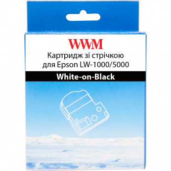 Картридж зі стрічкою WWM для Epson LW-1000/5000 White-on-Black 36mm х 8m (WWM-SD36K)