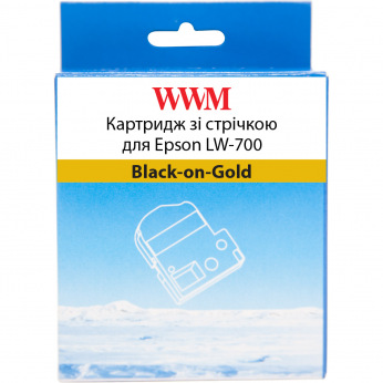 Картридж с лентой WWM для Epson LW-700 Black-on-Gold 24mm х 8m (WWM-SM24Z)