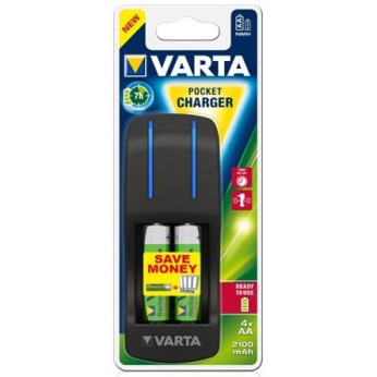 Зарядний пристрій VARTA Pocket Charger + 4AA 2100 mAh NI-MH (57642101451)