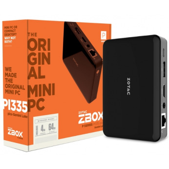 ПК ZOTAC ZBOX PICO, SFF, N4100, 4GDDR4, 64G eMMC, WIN 10 Pro N, WIFI, BT, DP/HDMI, UK/EU/US PLUG, Barebones (ZBOX-PI335-GK-W3C)