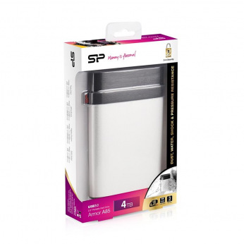 Жорсткий диск Silicon Power 2.5" USB 3.2 4TB Armor A85 захист IP68 Metal Silver (SP040TBPHDA85S3S)