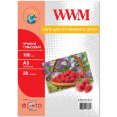 Фотобумага WWM Premium глянцевая 180Г/м кв, А3, 20л (G180.А3.20.Prem)