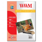 Фотопапір WWM глянцевий 180Г/м кв, А3, 20л (G180.А3.20)
