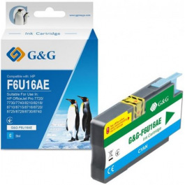 КартридждляHPOfficejetPro8715G&GCyanG&G-F6U16AE