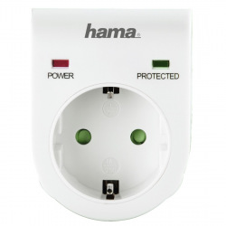 Сетевой адаптер Hama защищает от перенапряжения, цвет белый (00047771)