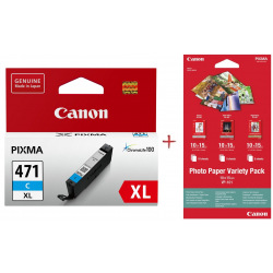Картридж для Canon PIXMA TS9040 CANON 471XL+PhotoPaper  Cyan 10.8мл 0347C001-VP101