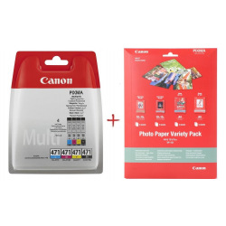 Картридж для Canon PIXMA TS6040 CANON 471 BCMY + PhotoPaper  B/C/M/Y 0401C004-VP101