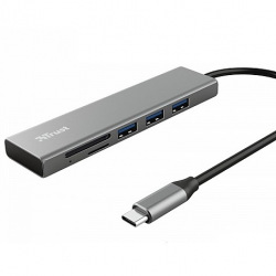 USB-хаб Trust HALYX FAST 3USB+CARD READER USB-C ALUMINIUM (24191_TRUST)