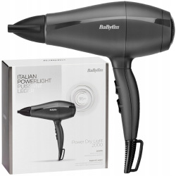 Фен Babyliss Super Light Pro, 2000Вт, 3 режими, HTDC мотор, тонкий концентратор 6 мм, чорний (5910E)