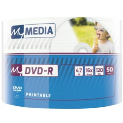 Диски DVD+R MyMedia (69202) 4.7GB, 16x, Wrap 50шт Printable (69202)