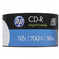 Диски CD-R HP (69301 /CRE00070WIP-3) 700MB 52x IJ Print, без шпинделя, 50 шт (69301 /CRE00070WIP-3)