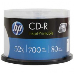 Диски CD-R HP (69312 /CRE00017WIP-3) 700MB 52x IJ Print, шпиндель, 50 шт (69312 /CRE00017WIP-3)