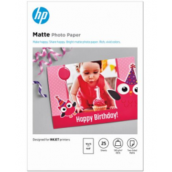 Фотопапір HP Matte Photo Paper 180 г/м кв, 10 x 15 см, 25арк (7HF70A)