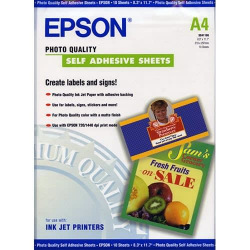 Бумага Epson Quality Self Adhesive Sheet Самоклеящаяся Матовая 167Г/м кв, А4, 10л (C13S041106)