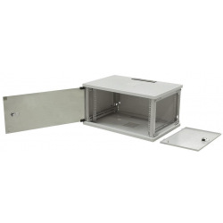 Шкаф ZPAS 19" 6U 600x500, съемные бок.стенки, стекл. дверь, 15kg max, серый (WZ-3615-01-S2-011)