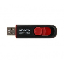 Накопичувач ADATA 32GB USB 2.0 C008 Black/Red (AC008-32G-RKD)