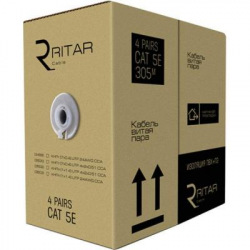 Кабель вита пара Ritar (03502) КЗПп UTP 24 AWG, CCA, 4х2х0.51 мм, 305м, Corton Box (03502)