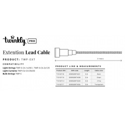 Подовжувач кабелю Twinkly Pro AWG22 PVC кабель, 5м,зелений (TWP-EXT-G)