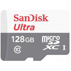 Карта пам’ятi SanDisk 128GB microSDHC C10 UHS-I R100MB/s Ultra + SD (SDSQUNR-128G-GN3MA)