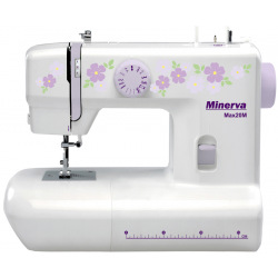 Швейная машина МINERVA Max20M, электромех., 15 швейных операций, петля полуавтомат, белый с рисунком (MAX20M)