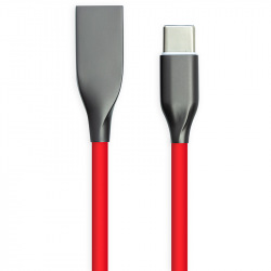 Кабель PowerPlant USB - Type-C, 1м, силикон, красный (CA911387)