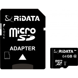 Карта памяти RiDATA microSDXC 64GB Class 10 UHS-I + SD адаптер (FF964426    )