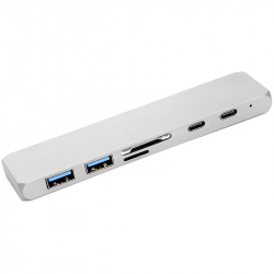 USB-хаб PowerPlant Type-C - HDMI 4K, USB 3.0, USB Type-C, SD, microSD (CA911684)