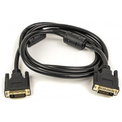 Видео кабель PowerPlant DVI-D 24M-24M, 1.5м, Double ferrites, черный (CA910854)