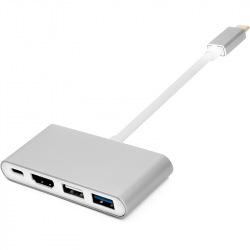 Переходник PowerPlant Type-C (M) - 4*USB 2.0/3.0, HDMI, Type-C (F) (CA911707)