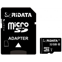 Карта памяти RiDATA microSDHC 32GB Class 10 UHS-I + SD адаптер (FF962262    )