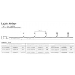 Гирлянда Smart LED Twinkly Pro Strings RGB 250, одинарная линия, AWG22, IP65, зеленый (TWP-S-CA-1X250STP-G)