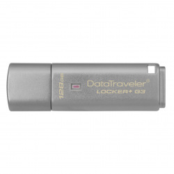 Накопичувач Kingston 128GB USB 3.0 DT Locker+ G3 Metal Silver Security (DTLPG3/128GB)
