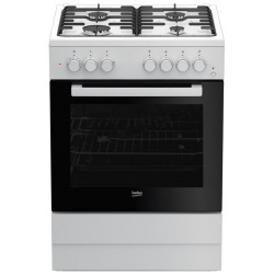 Плита комбінована Beko  - 60х60 см/4 конфорки/емал. решітки/71л/білий (FSST62110DW)