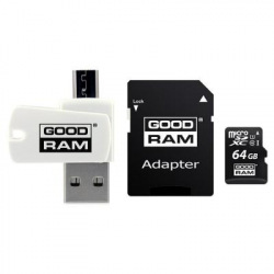 Карта пам`яті MicroSDXC  64GB UHS-I Class 10 GOODRAM + SD-adapter + OTG Card reader (M1A4-0640R12) (M1A4-0640R12)