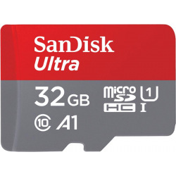 Карта пам’ятi SanDisk 32GB microSDHC C10 UHS-I R100MB/s Ultra + SD (SDSQUNR-032G-GN3MA)