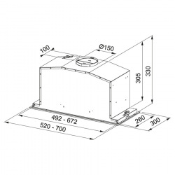 Вытяжка встраиваемая Franke Box Plus FBI 547 XS NP/ 52 см/3 скорости/1102 м3.г/ Нерж.сталь полир (305.0590.105)