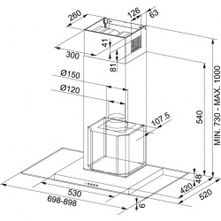 Вытяжка Franke Glass Linear FGL 9115 BK/XS / 325.0541.094/ электронное упр/685 м3/г/ 3 скорости/90 см/нержав.сталь/стекло (325.0