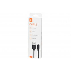 Кабель 2E USB 2.0 to Micro USB cable Single Molding Type, Black, 1.5 m (2E-CCMPVC-1.5MBL)