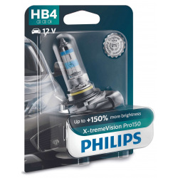 Лампа галогенная Philips HB4 X-treme VISION PRO +150%, 3700K, 1шт/блістер (9006XVPB1)