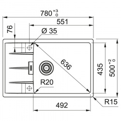 Кухонные мойки Franke Centro CNG 611-78 XL /114.0630.434/фрагранит/ 780х500х20/ черный матовый (114.0630.434)