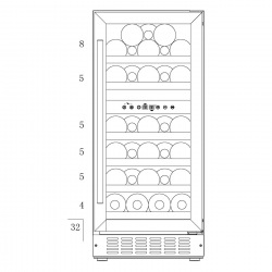 Винна шафа Philco PW32DFS/2зоны/32 бутылки/5-18 С/Led-подсветка/сенсор/дисплей/черный (PW32DFS)