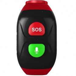 Детские GPS часы-телефон GOGPS М03 кнопка SOS  чорні з червоним (M03BKRD)