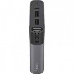 Power Bank - Повербанк Belkin 6600mAh, 2*USB-3.4A, Lightning, Micro-USB Cable (F8M992BTGRY)