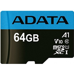 Карта пам’яті ADATA 64GB microSDXC C10 UHS-I A1 + SD (AUSDX64GUICL10A1-RA1)