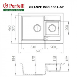 Кухонна мийка Perfelli Granze PGG 5061-67 Grey Metallic (PGG 5061-67 Grey Metallic)